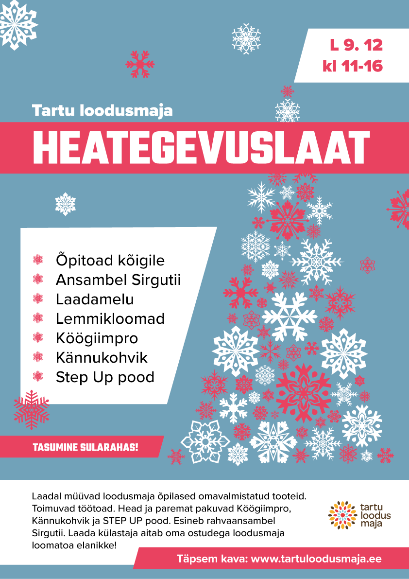 Tartu loodusmaja heategevuslaat, töötoad, kohvikud