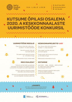 Keskkonnaalaste uurimistööde ja projektide konkursi 2020 plakat